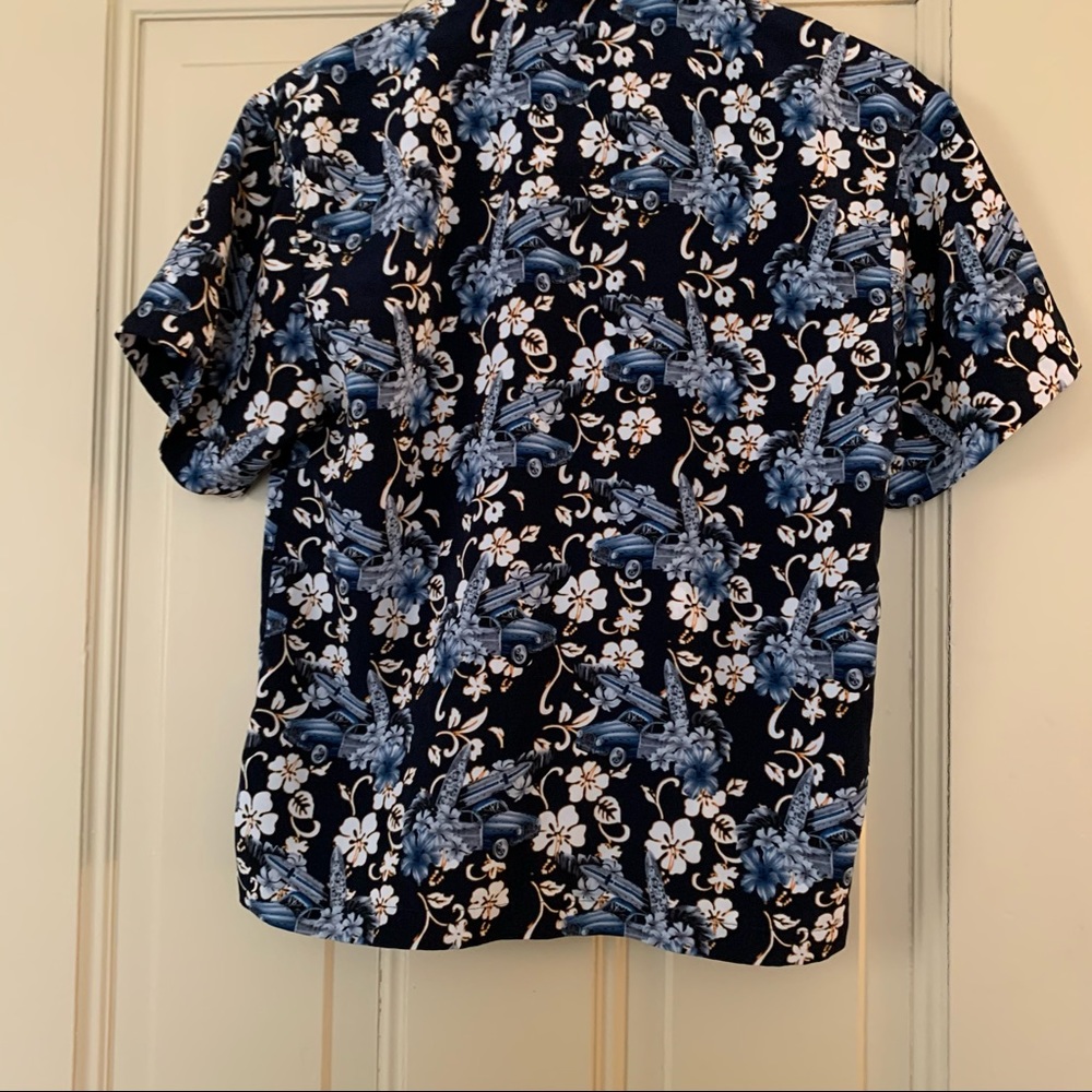 Vintage Blue Car Souvenir Button-Down Top SZ M - Picture 9 of 13